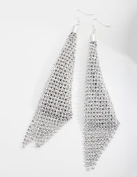 Silver Diamante Mesh Statement Earrings - link has visual effect only