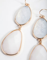 Neutral Irregular Double Stone Drop Earrings - link has visual effect only