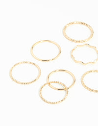 Gold Textured Mixed Size Ring Pack - link has visual effect only