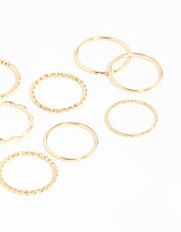 Gold Textured Mixed Size Ring Pack - link has visual effect only