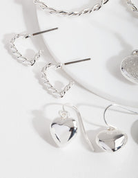 Silver Mixed Heart Earring 6-Pack - link has visual effect only