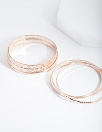 Rose Gold Textured Strip Bangle 6-Pack - link has visual effect only