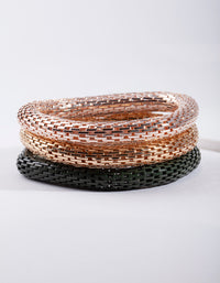 Mixed Metal Mesh Bracelet Pack - link has visual effect only