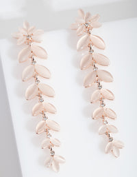 Rose Gold Cats Eye Petal Earrings - link has visual effect only