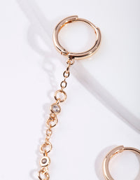 Gold Diamante Double Huggie Earrings - link has visual effect only