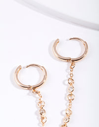 Gold Diamante Double Huggie Earrings - link has visual effect only