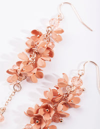 Rose Gold Flower Cluster Drop Earrings - link has visual effect only