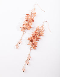 Rose Gold Flower Cluster Drop Earrings - link has visual effect only