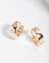 Gold 4mm Mini Thick Huggie Earrings - link has visual effect only