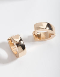 Gold 4mm Mini Thick Huggie Earrings - link has visual effect only