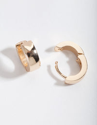 Gold 4mm Mini Thick Huggie Earrings - link has visual effect only