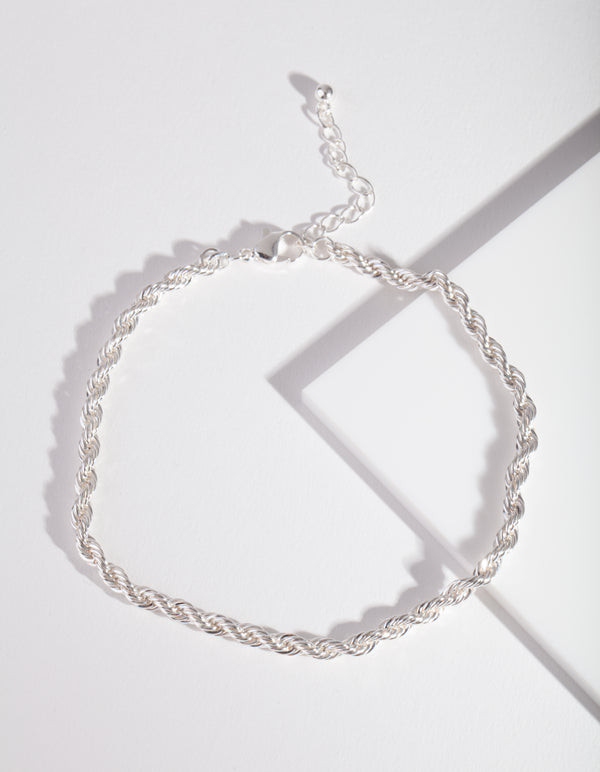 Silver Rope Chain Anklet