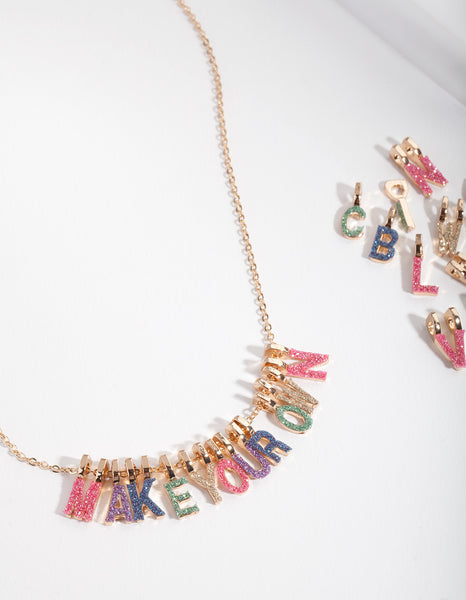 Kids Gold Glitter Make Your Own Necklace Lovisa