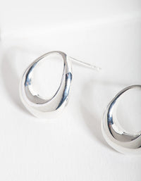 Sterling Silver Teardrop Hoop Earrings - link has visual effect only