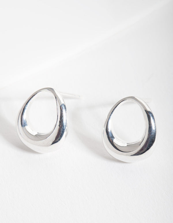 Sterling Silver Teardrop Hoop Earrings