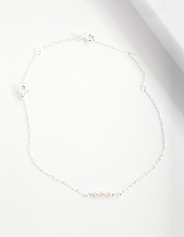 Sterling Silver Mini Pearl Bracelet