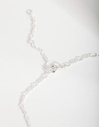 Sterling Silver Wide Chain Bracelet Anklet - link has visual effect only