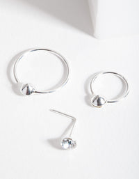 Sterling Silver Gem Nose Ring Pack - link has visual effect only