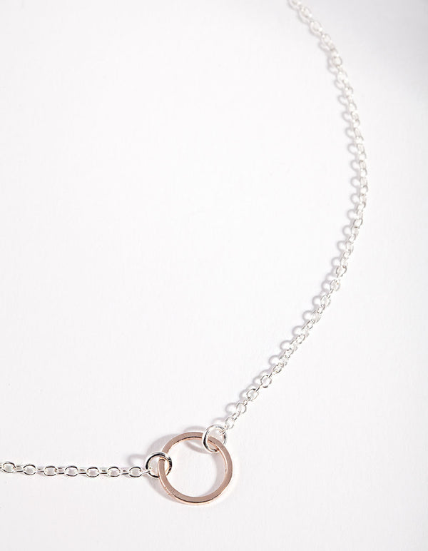 Mixed Metal Open Circle Choker