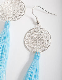 Turquoise Tassl Drop Earrings - link has visual effect only