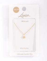 Gold Plated Sterling Silver Starburst Necklace - link has visual effect only