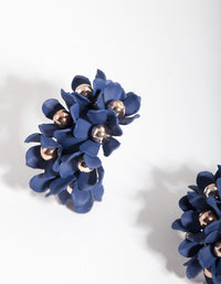 Blue Mini Cluster Flower Hoop Earrings - link has visual effect only