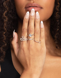 Silver Dainty Floral Ring 10-Pack - link has visual effect only