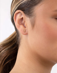 Gold Plated Sterling Silver Celestial Stud Earrings Trio - link has visual effect only