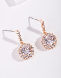 Gold Diamond Simulant Circle Earrings - link has visual effect only