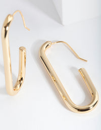 Gold Plated Rectangle Hoop Earrings - link has visual effect only