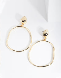 Gold Plated Door Knocker Circle Earrings - link has visual effect only