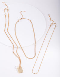 Gold Plated Necklace Trio - link has visual effect only