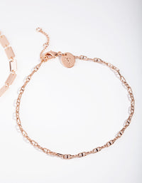 Rose Gold Rectangle & Chain Anklet - link has visual effect only