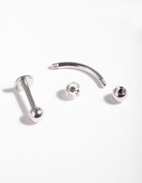 Surgical Steel Diamante Cartilage Earring Pack - link has visual effect only