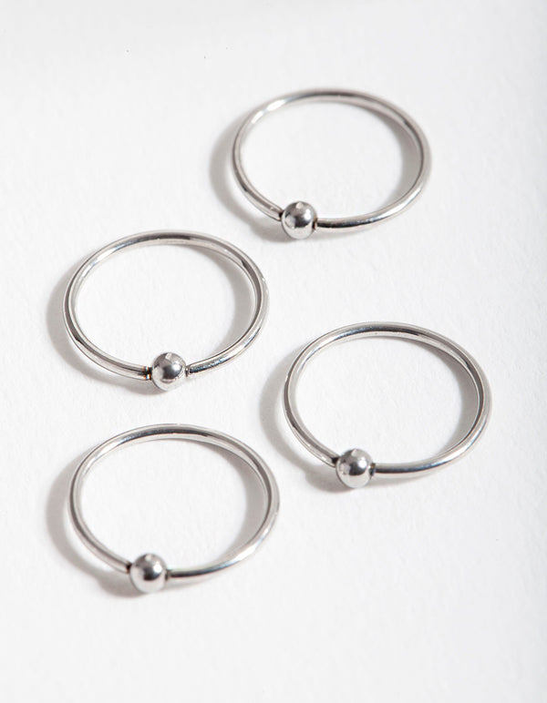 Surgical Steel Ball Nose Ring 4-Pack