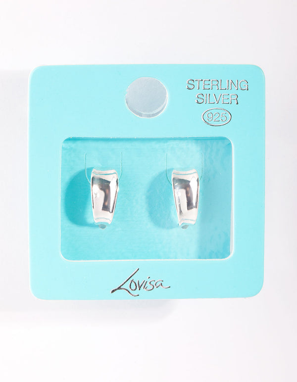 Sterling Silver Statement Half Hoop Earrings