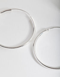 Sterling Silver 40mm Thick Hoop Earrings - link has visual effect only