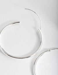 Sterling Silver 40mm Thick Hoop Earrings - link has visual effect only