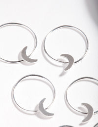 Sterling Silver Moon Graduating Hoop Earring Pack - link has visual effect only