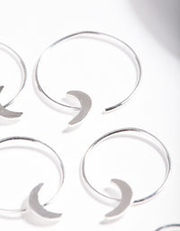 Sterling Silver Moon Graduating Hoop Earring Pack - link has visual effect only