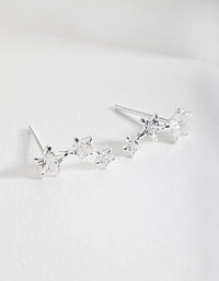 Sterling Silver Cubic Zirconia Star Crawler Earrings - link has visual effect only