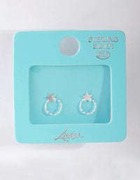 Sterling Silver Open Circle Star Stud Earrings - link has visual effect only