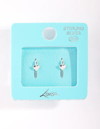 Sterling Silver Heart Huggie Earring - link has visual effect only