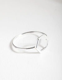 Sterling Silver Open Hexagon Ring - link has visual effect only