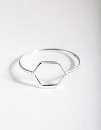 Sterling Silver Open Hexagon Ring - link has visual effect only