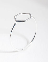 Sterling Silver Open Hexagon Ring - link has visual effect only