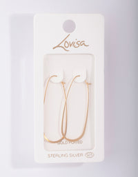 Gold Plated Sterling Silver Long Oval Drop Earrings - link has visual effect only