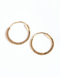 Gold Plated Sterling Silver Hammered Hoop Earrings - link has visual effect only