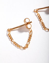 Gold Plated Sterling Silver Figaro Chain Earrings - link has visual effect only