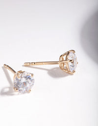 Gold Plated Sterling Silver Cubic Zirconia 1/2 Carat Stud Earrings - link has visual effect only